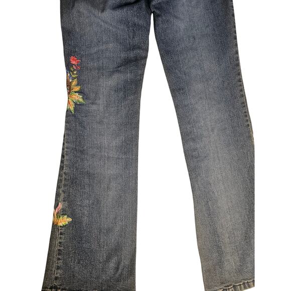 Vintage Willi Smith Paisley Jeans Embroidered Y2K Bootcut Sz 10 - Picture 7 of 8